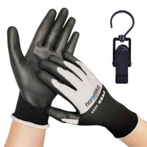 Laralily 1 Paar Handschuhe Elektriker Sicherheitshandschuhe Elektriker Schutzhandschuhe 400 V Spannungsbeständigkeit Schutzhandschuhe Touchscreen-Kompatibilität Arbeitshandschuhe für Wartungsprojekte von Laralily