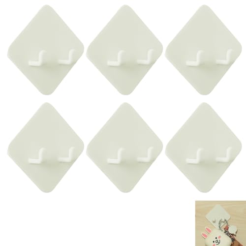 Rasierer Halterung Dusche*6, Rasierhalter Dusche Aus ABS-Material, Selbstklebender Halterung Rasierer Dusche, Doppelhakenhaken, Geeignet für Küche Bad Wohnzimmer,Mehrzweckhaken Ohne Bohren(Weiß) von Laralily