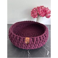 Jumbo Korb 30 X 11 cm Utensilo Häkelkorb Obstkorb Katzenkorb von LarasKreativkiste