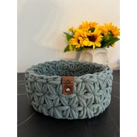 Korb Jasmin Gr. Xl 23 X 11 cm Utensilo Häkelkorb Schmuckschale von LarasKreativkiste