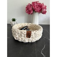 Schlüsselkorb Jasmin 19, 5 X 8 cm Utensilo Häkelkorb Schmuckschale Schlüsselkorb Jasmin 19, 5 X 8 cm Utensilo Häkelkorb Schmuckschale von LarasKreativkiste