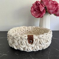 Schlüsselkorb Jasmin Groß 23 X 8 cm Utensilo Häkelkorb Schmuckschale Schlüsselkorb Jasmin Groß 23 X 8 cm Utensilo Häkelkorb Schmuckschale von LarasKreativkiste