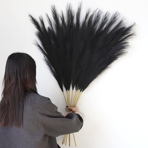 Larber 8 Stück Pampasgras Künstlich Groß Decor 113CM,Künstliche Trockenblumen Deko Pampasgras Groß für Wohnzimmer Flur Treppe Hochzeits Vase Dekoration von Larber