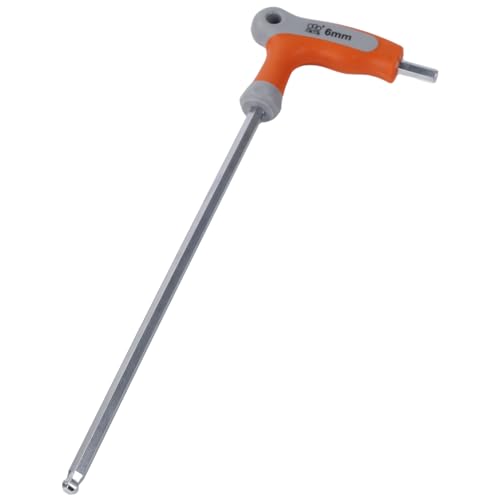 Larcele 1 Stück Innensechskantschlüssel Sattelschlüssel T-Griff mit Kugelkopf CR-V 2-10mm NLJBS-01(6mm) MEHRWEG von Larcele