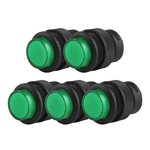 Larcele 16mm Druckschalter DIY Selbsteinrastend Elektrische Schalter 5 Stücke ANKG-15 (Grün) MEHRWEG von Larcele