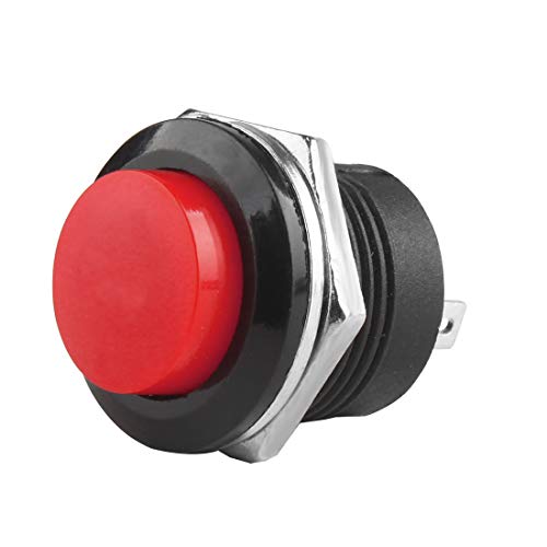 Larcele 16mm Drücken Taster Druckknöpfe Plastik 10 Stücke DIY Momentan Runder Knopfschalter 2 Pin ANKG-08 (Rot) MEHRWEG von Larcele