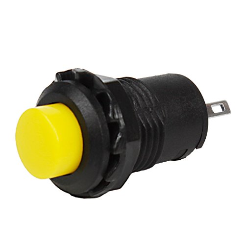 Larcele 20x 12mm Plastik DIY Momentary Push Button Metall Mini Drücken Taster Druckknöpfe ANKG-03 (Gelb) von Larcele