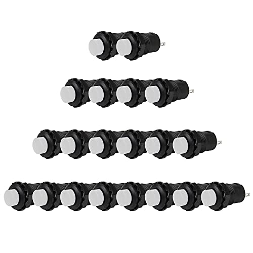 Larcele 20x 12mm Plastik DIY Nicht Momentan Druckschalter Runde Elektrische DIY Schalter ANKG-03 MEHRWEG (Weiß) von Larcele