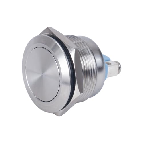 Larcele 22mm Metal Drücken Taster Druckknöpfe Wasserdicht Momentan Push Button mit Schraubanschluss,1 Stücke JSANKG-14 MEHRWEG von Larcele