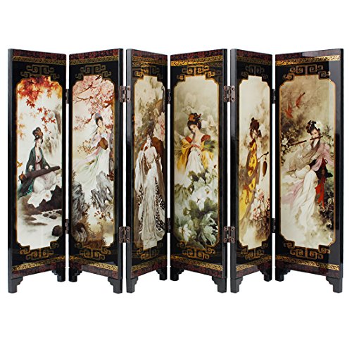 Larcele 245mm/9.65inch Höhe Mini Paravent Holz Folding Screen Art Byobu FGPF-01 (Muster 3051) MEHRWEG von Larcele