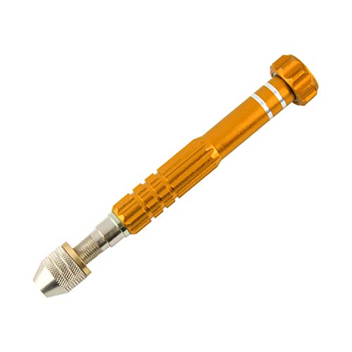Larcele Mini Bohrmaschine Pin Vise Handbohr für Handwerkliches Schnitzen zum Selbermachen SDZKQ-02 (Gold) von Larcele