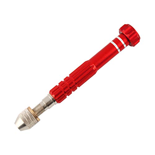 Larcele Spiralbohrer Bit, Präzision Handbohrer Pin Vise Werkzeuge, Mini Bohrer für Gießharz Bohren, Modellbau, Bastelarbeiten, Resin Schmuckherstellung SDZKQ-02 (Rot) von Larcele