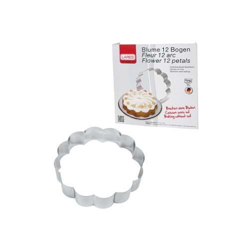 LARES Edelstahl-Tortenring Blume 12 Bogen Edelstahl rostfrei 27 cm von Lares