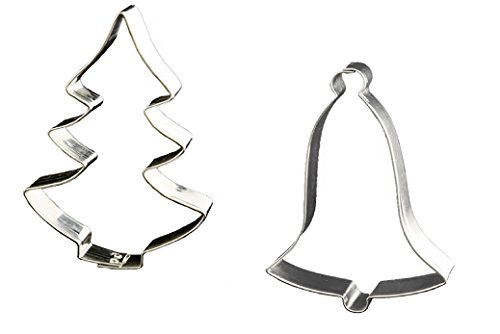 Lares - Große Ausstecher/Ausstechformen Sets - Größe von 12cm - aus Weißblech - 2er Set Tanne & Glocke - Made in Germany Lares - Große Ausstecher/Ausstechformen Sets - Größe von 12cm - aus Weißblech - 2er Set Tanne & Glocke - Made in Germany von Lares