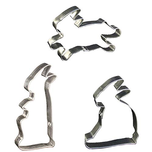 Lares Große Ausstecher/Ausstechformen Sets - Größe von 12cm - aus Weißblech - 3er Set Hasen - Made in Germany von Lares