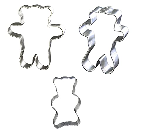 Lares Große Ausstecher/Ausstechformen Sets - Größe von 5-14cm - aus Weißblech - 3er Set Bär (Verschiedene Größen) - Made in Germany von Lares
