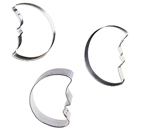 Lares Große Ausstecher/Ausstechformen Sets - Größe von 5-19cm - aus Weißblech - 3er Set Mond (Verschiedene Größen) - Made in Germany von Lares
