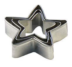 Lares Terrassen-Ausstecher/Ausstechform aus Weißblech - 3-teiliges Set - Motiv: Stern (5 Zacken) - Ø ca. 3,5-5 cm, H: ca. 1,7 cm - Made in Germany von Lares