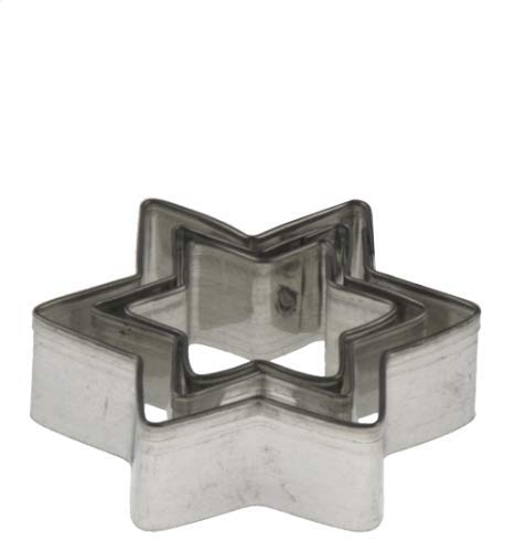 Lares Terrassen-Ausstecher/Ausstechform aus Weißblech - 3-teiliges Set - Motiv: Stern (6 Zacken) - Ø ca. 3,5-5 cm, H: ca. 1,7 cm - Made in Germany von Lares