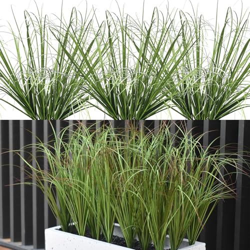 LaresDay 12 Bündel Kunstgras wie echt - Wetterfestes Kunstgras für Draußen, 30cm Grün - Dekoration für Garten, Blumenkasten & Außenbereich von LaresDay