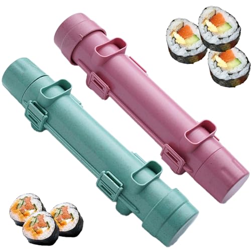 LaresDay 2-piece set Sushi Maker Set – Zylindrische Sushi-Roller & Form, sushi maker，Tragbar DIY-Set für Haushalt/Party/Picknick, Reisen，Schnelle Zubereitung & Leicht zu Reinigen von LaresDay
