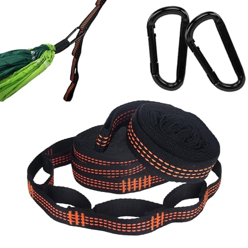 LaresDay 2er Pack Hängematte Befestigung, 2 m x 2,5 cm Seil für Hängematte,Hängematten Aufhängung mit 2 Schwerlast Karabiner,Hängematten Befestigung Gurte mit 6 Schlaufen,Schaukel ,für Camping Outdoor LaresDay 2er Pack Hängematte Befestigung, 2 m x 2,5 cm Seil für Hängematte,Hängematten Aufhängung mit 2 Schwerlast Karabiner,Hängematten Befestigung Gurte mit 6 Schlaufen,Schaukel ,für Camping Outdoor von LaresDay