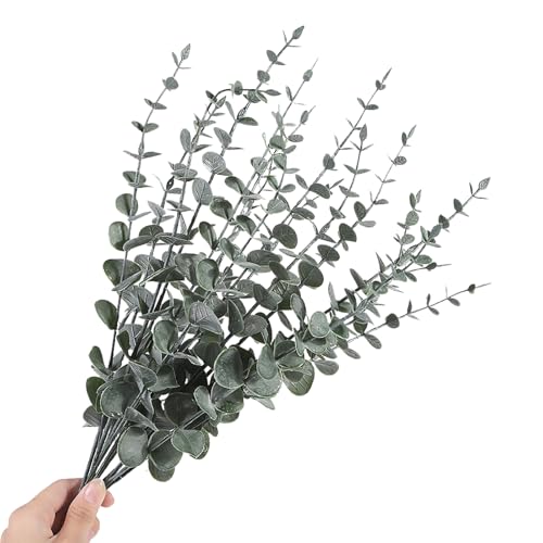 LaresDay 30 Stück Künstliche Eukalyptus Zweige Deko, Dunkelgrüne Kunstpflanzen für Hochzeit/Party/Home Dekoration von LaresDay