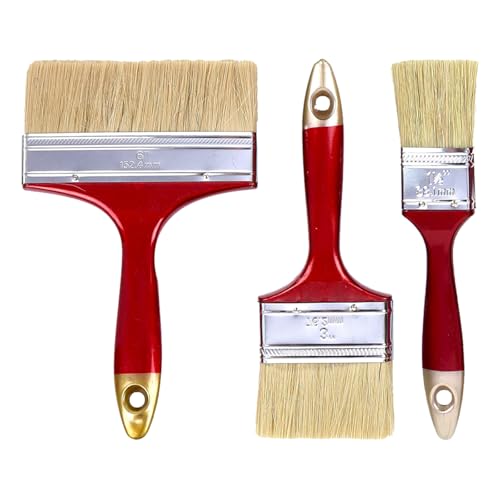 LaresDay Flachpinsel-Set 3 Größen，deckenbürste Öl-/Wasserbasierte Farben，Robustes Nylonborsten für Wände/Möbel，Wand- & Möbelpinsel mit Ergonomischen Griff (Innen-/Außenbereich) von LaresDay