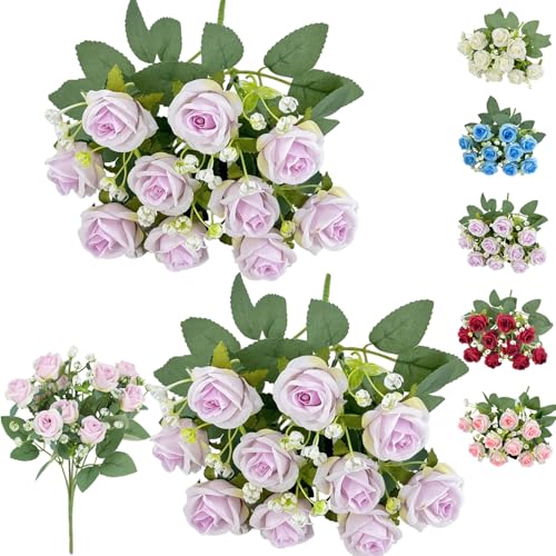 LaresDay Künstliche Rosen Set 20 Stück | 32cm Realistische Seidenrosen Rot mit Langstiel |Kunstblumen für Hochzeitsdeko, Brautstrauß, Heiratsantrag, Geburtstag & Büro | Wiederverwendbare (hellviolett) LaresDay Künstliche Rosen Set 20 Stück | 32cm Realistische Seidenrosen Rot mit Langstiel |Kunstblumen für Hochzeitsdeko, Brautstrauß, Heiratsantrag, Geburtstag & Büro | Wiederverwendbare (hellviolett) von LaresDay