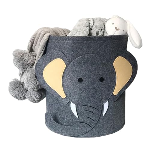 LaresDay Spielzeugaufbewahrungseimer & Wäschekorb für Kinder - 35x35 cm Niedliche Muster, Multifunktionaler Aufbewahrungskorb für Spielzeug, Kleidung, Babyzimmer, Kinderzimmer (Elefanten) von LaresDay