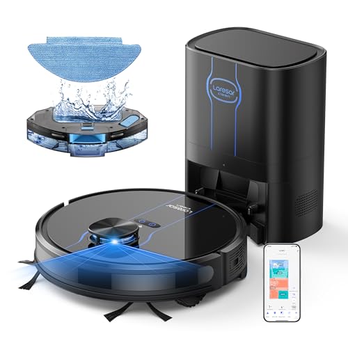 Laresar Clean Saugroboter mit Wischfunktion, Saugroboter mit Absaugstation L6 Nex, LiDAR Navigation, 3L Staubsauger bis zu 180Min, 3-in-1 Kehren, Wischen und Staubsaugen, Ideal für Tierhaare von Laresar Clean