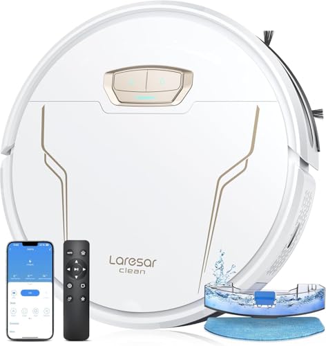 Laresar Clean Staubsaugerroboter, 4000 Pa mit Boost Auto für Teppich, 3-in-1-Roboter, Waschroboter, ultradünn & leise, Tierhaare, intelligente Steuerung von Laresar Clean