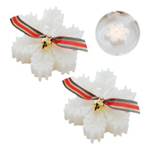 2 Set Weihnachten Duftkerzen Dekorationen Schneeflocke geformt Weihnachten Aromatherapie Kerze Geschenkset für Weihnachten Party Zuhause Urlaub Dekoration Frauen Geschenke von Larfraecy
