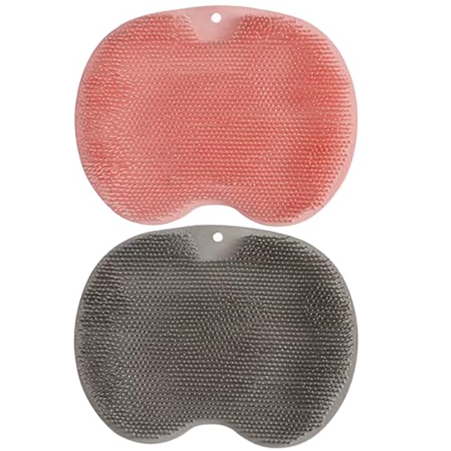 2 Stück Fußbürste Dusche Fußmassagegerät Silikon Badematte Fußwäscher Bath Massage Pad mit Rutschfesten Saugnäpfen Rückenschrubber Fußwaschmatte für Entspannung Erhöhung der Durchblutung Peeling von Larfraecy