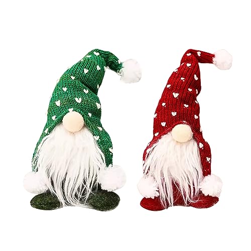 2 Stück Weihnachtswichtel-Dekorationsset,Weihnachts-Plüsch-Zwerge,Weihnachtswichtel Weihnachten Deko Wichtel,Plüsch Weihnachtsmann Gnom Weihnachtssitz Ornament,Weihnachtswichtel (Rot + Grün) von Larfraecy