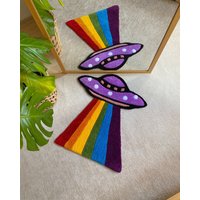 Regenbogen Ufo Getufteter Teppich/Weich Und Flauschig, Individueller Tuft Teppich, Einweihungsgeschenk von LargoModern