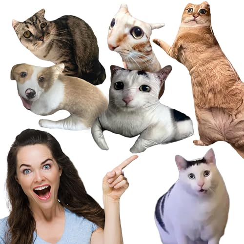 Larilotte Personalisierte Lustige Haustier-Kissen in Katzen- oder Hundeform – Mit eigenem Foto beidseitig Bedruckt – Geschenk für Tierliebhaber, Familie & Freunde – Witziges von Larilotte