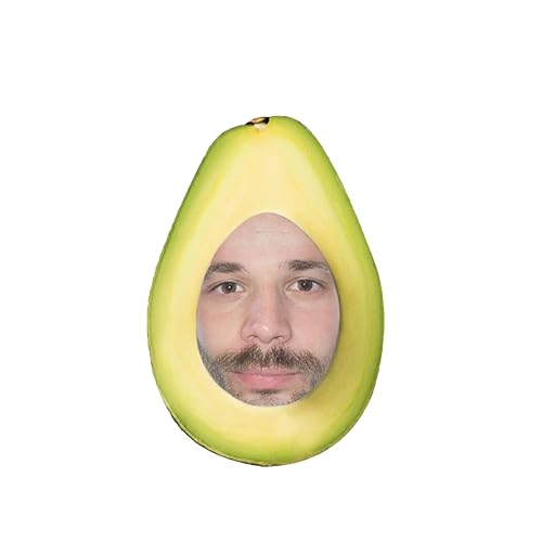 Larilotte Personalisiertes Kissen in hässlicher Früchte Muster mit Gesicht von Menschen Individuelles 3D-Obst-Kissen als Lustige Foto Souvenir Geschenke in Avocadomuster für die Heimdekoratio von Larilotte