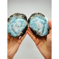 Großer Delphin Larimar Geode, Aaa Larimar, Natürlicher Larimar, Heilstein, Dominican Larimar, Roh Larimar, Larimar Schnitzerei von LarimarMiner