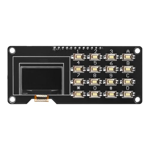 Laroal 0,96 Zoll OLED-LCD-Bildschirmmodul mit 4x4-Tastatur, gelötet, 4-polig, I2C 1315 IIC-Kommunikationsanzeige, Anzeige mit 128x64-Auflösung Laroal 0,96 Zoll OLED-LCD-Bildschirmmodul mit 4x4-Tastatur, gelötet, 4-polig, I2C 1315 IIC-Kommunikationsanzeige, Anzeige mit 128x64-Auflösung von Laroal