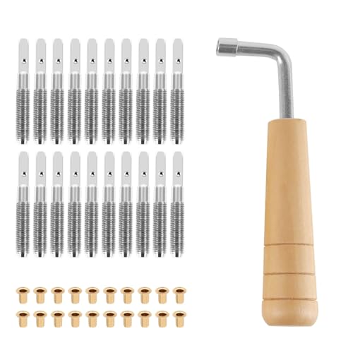 Laroal 20 Stück Stimmstifte und 20 Stück Nieten mit L-förmigem Stimmschlüssel für Harfe, kleine Harfe, Musik, Saiteninstrument, Harfeninstrument, Zubehör, Harfenset Laroal 20 Stück Stimmstifte und 20 Stück Nieten mit L-förmigem Stimmschlüssel für Harfe, kleine Harfe, Musik, Saiteninstrument, Harfeninstrument, Zubehör, Harfenset von Laroal