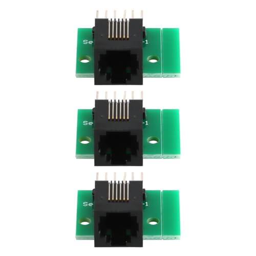 Laroal 3-teiliger RJ11-Stecker mit Leiterplatte, RJ11 6P6C Breakout-Board mit gebogenem Stift, 6-polige Telefonbuchse zum DIP-Netzwerk-Testanschluss Laroal 3-teiliger RJ11-Stecker mit Leiterplatte, RJ11 6P6C Breakout-Board mit gebogenem Stift, 6-polige Telefonbuchse zum DIP-Netzwerk-Testanschluss von Laroal
