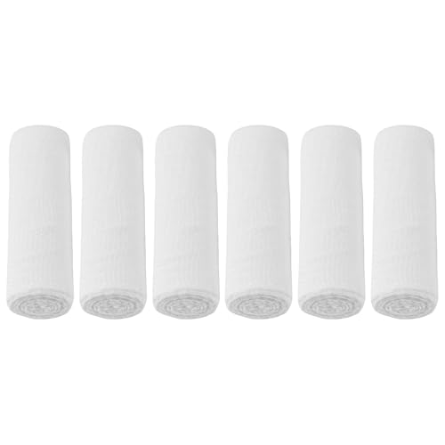 Laroal 6 Rollen Mullbinderollen 10 cm x 4,5 m, Verband mit elastischer, abgemagerter Gaze zum Verbinden Aller Arten von Wunden von Laroal