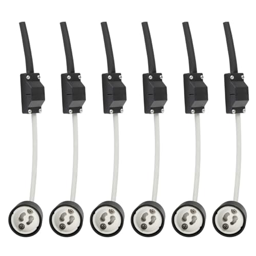 Laroal 6er-Pack GU10-Lampenfassung, 2 A, 250 V, Keramik-Lampensockel, Anschluss mit Klemmenkastenfassung für GU10-Glühbirnen von Laroal