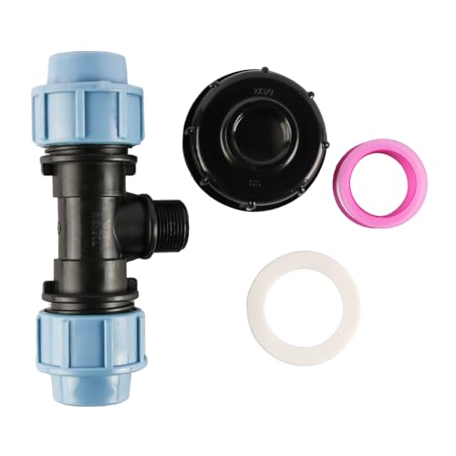 Laroal IBC Tank Gewindeanschluss für MDPE Wasserrohr Armaturen S60x6 Adapter T-Stück Outlet 25mm von Laroal