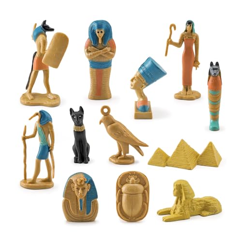 Laroal Set mit 12 simulierten ägyptischen Statuen – realistische ägyptische Figuren mit Pyramiden- und Mumiendesign, Thema Altes Ägypten Laroal Set mit 12 simulierten ägyptischen Statuen – realistische ägyptische Figuren mit Pyramiden- und Mumiendesign, Thema Altes Ägypten von Laroal