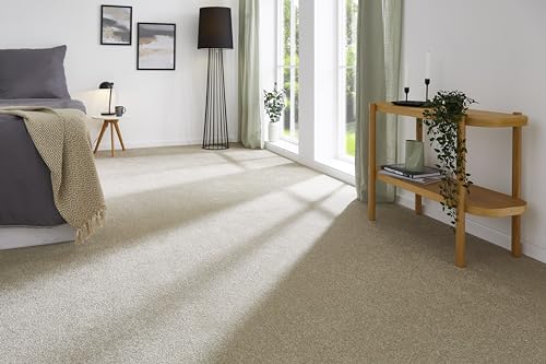 andiamo Teppichboden Izmir für Wohnzimmer und Kinderzimmer - Teppichboden Meterware zum Verlegen - Teppichbelag mit hoher Trittschalldämmung - weicher Teppichboden 400 x 300 cm Beige von andiamo