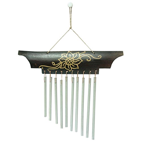 Laroom 12486 – Windspiel Wind Metall im Bambus 26 cm, braun von Laroom