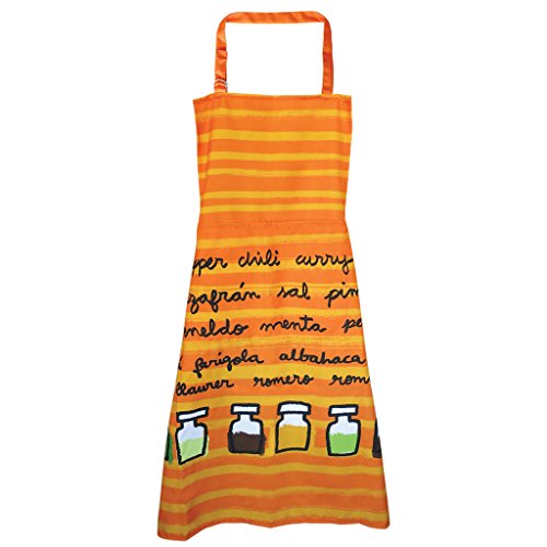 Laroom 13783 – Schürze Küche Topos mit Doppel Tasche, Orange von Laroom