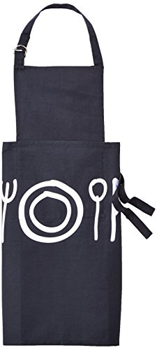 Laroom 14081 – Kochschürze für Kinder Teller und Besteck mit Tasche und höhenverstellbar, schwarz von Laroom